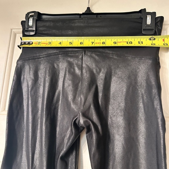 SPANX Black Faux Leather Moto Leggings M - Picture 7 of 7